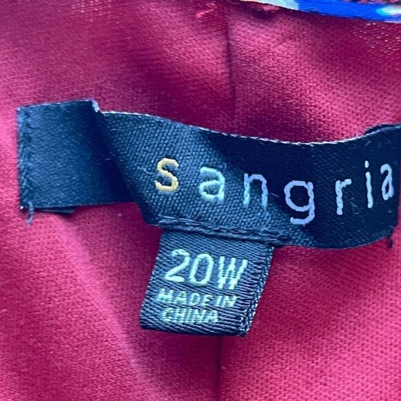 Signature by Sangria, Boho Tiered V-Neck Bell Sleeve Dress, Size 20W - Picture 9 of 10